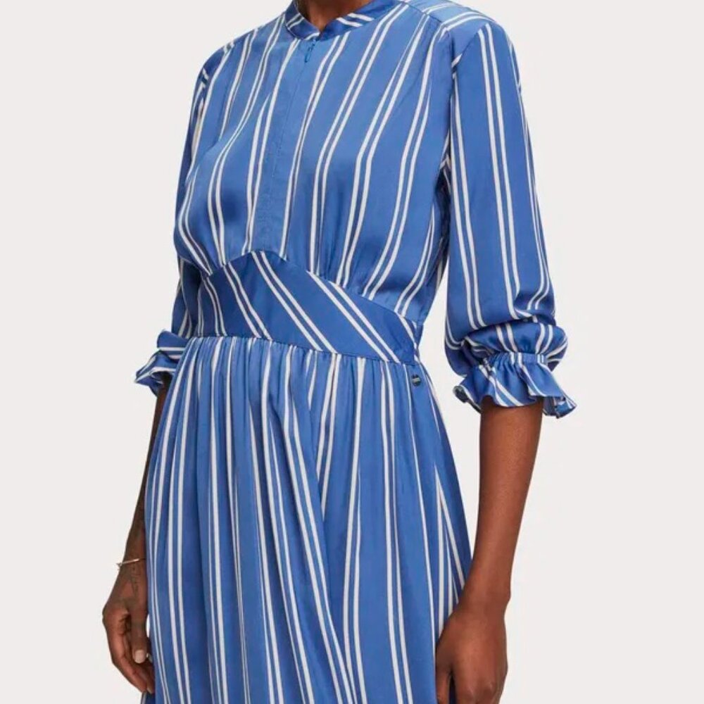 Scotch & Soda Aloha Hula Printed Satin Midi Dress Size Small - Picture 3 of 6